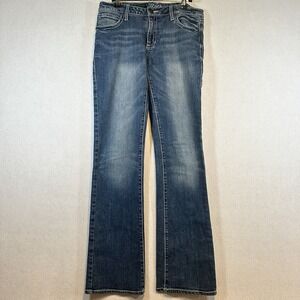 Rock 47 Wrangler Womens Blue Jeans Denim Low Rise Distressed Size7x34